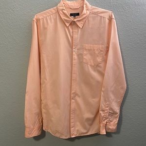 New Look Men Salmon Pink Button down Longsleeve